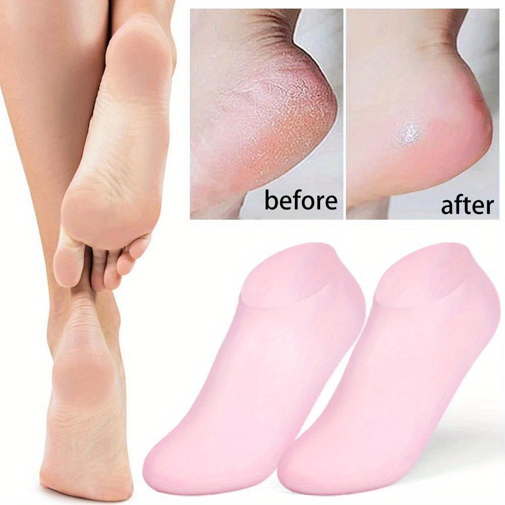 Premium Silicone Gel Heel Socks (1 Pair) – Anti-Cracking & Moisturizing Foot Care