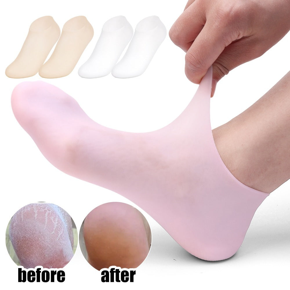 Premium Silicone Gel Heel Socks (1 Pair) – Anti-Cracking & Moisturizing Foot Care