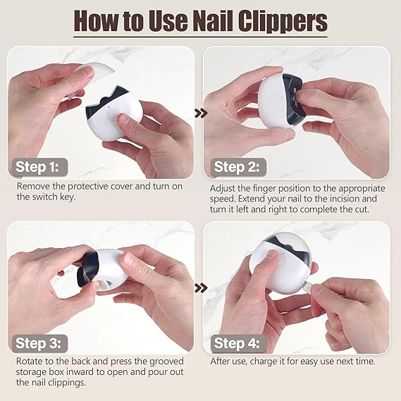 Mini Smart Nail Clipper, Professional Electric Nail Trimmer