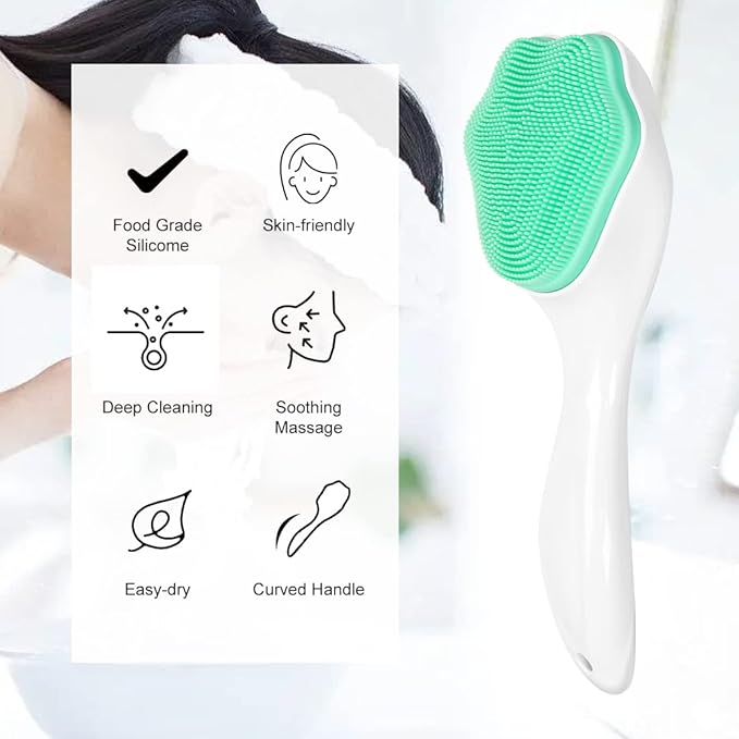 1 PCs Silicone Face Scrubber Exfoliating Brush, Manual Handheld Massager