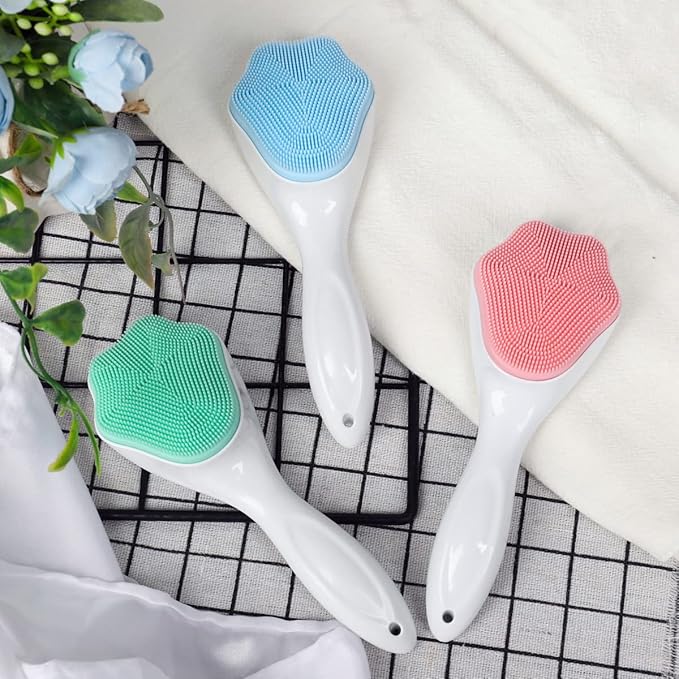 1 PCs Silicone Face Scrubber Exfoliating Brush, Manual Handheld Massager