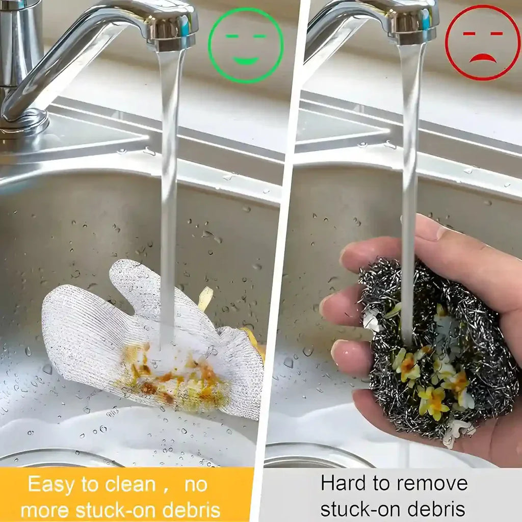 (1 pcs ) Multipurpose Wire Dishwashing Gloves | Dishwashing Rags for Wet and Dry, Steel Wire Miracle Cleaning Cloth with Glove Shape