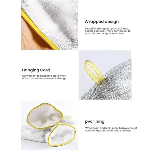 (1 pcs ) Multipurpose Wire Dishwashing Gloves | Dishwashing Rags for Wet and Dry, Steel Wire Miracle Cleaning Cloth with Glove Shape