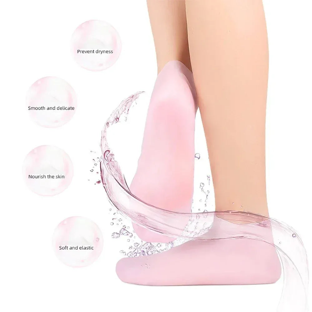 Premium Silicone Gel Heel Socks (1 Pair) – Anti-Cracking & Moisturizing Foot Care