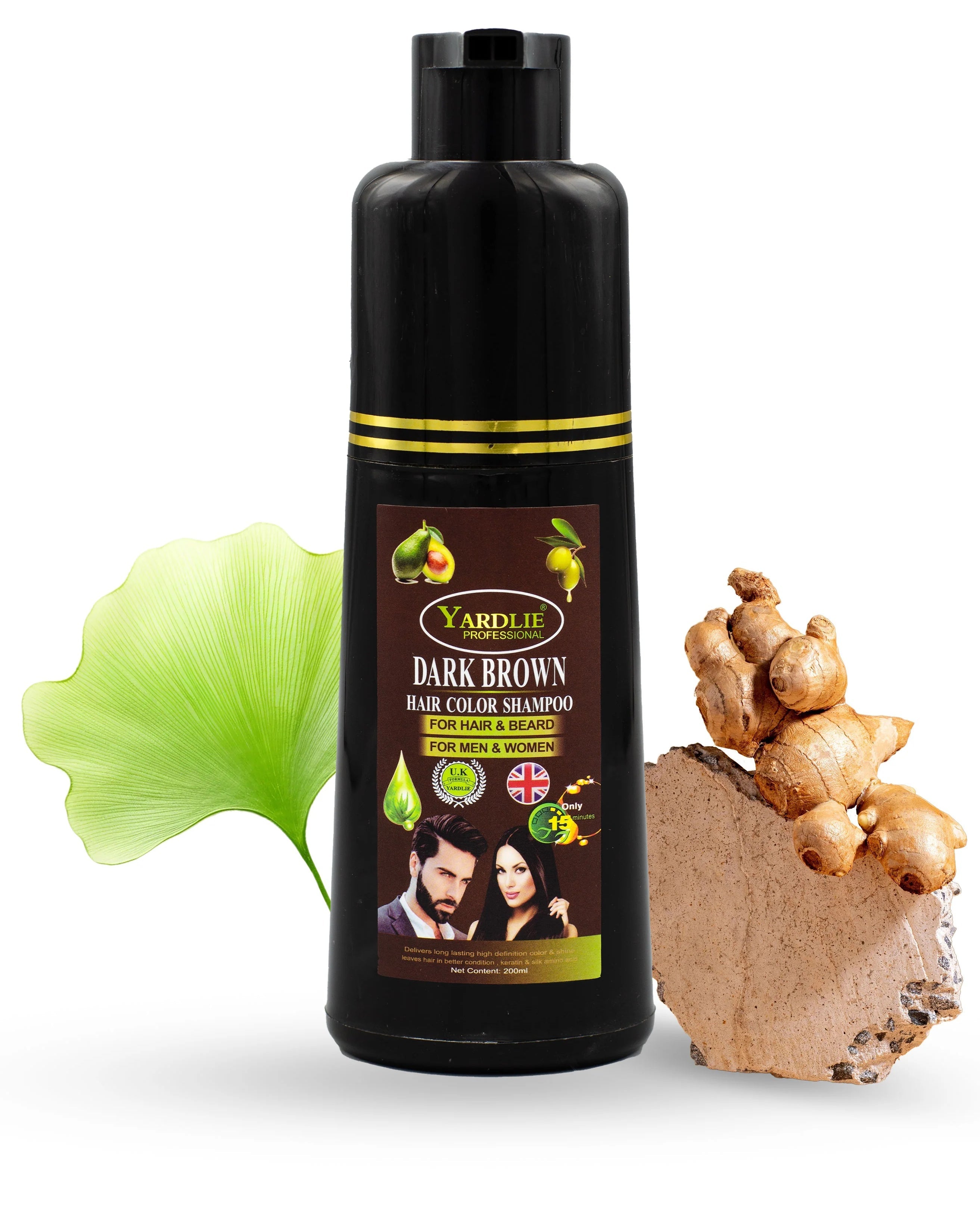 Yardlie Professional Hair Color Shampoo – UK-Based Formula for Men & Women - Dark Brown