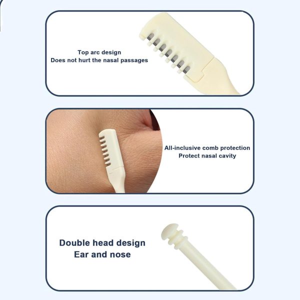 2-Pcs 360° Rotating Nose Hair Cutter & Tweezers