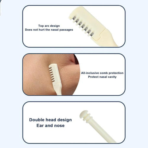 2-Pcs 360° Rotating Nose Hair Cutter & Tweezers